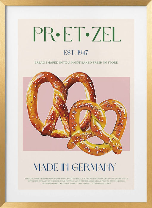 Pretzel Print Framed Art Wall Decor