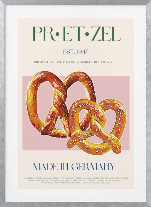 Pretzel Print Framed Art Wall Decor