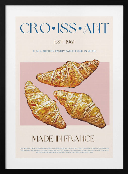 Croissant Print Framed Art Wall Decor