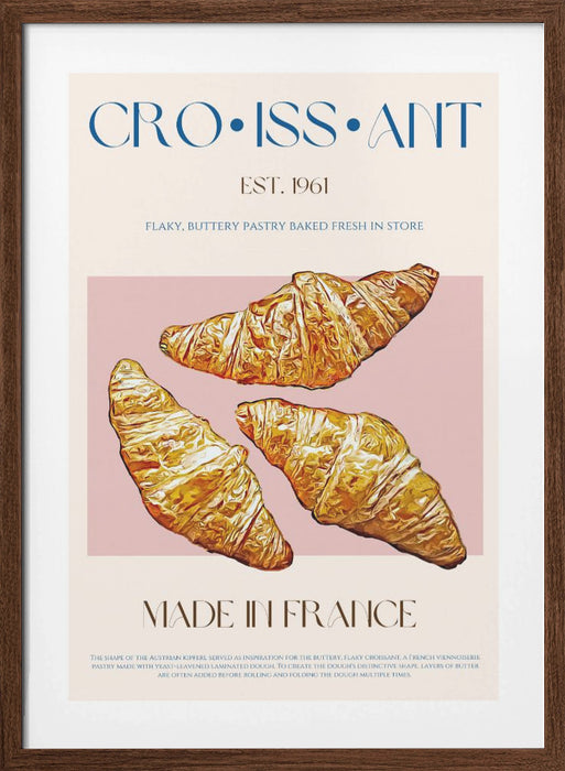 Croissant Print Framed Art Wall Decor