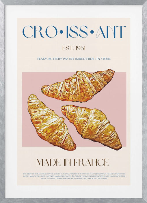 Croissant Print Framed Art Wall Decor