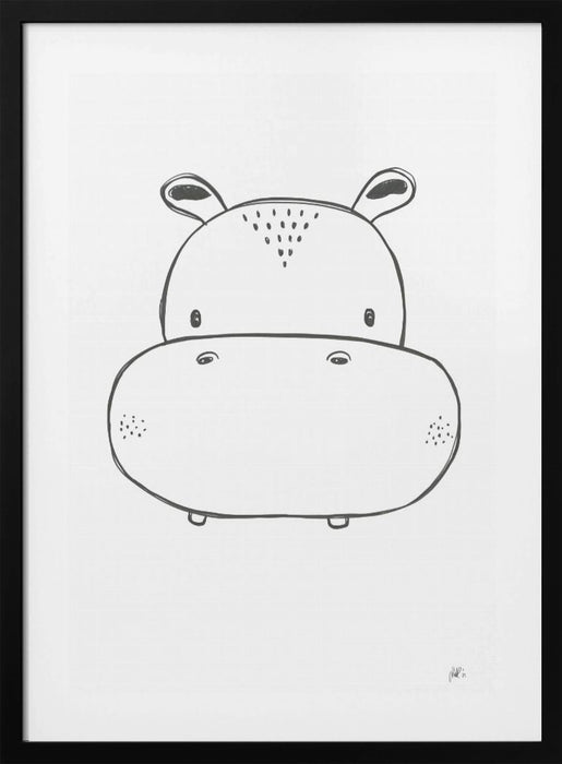 Hippo Framed Art Modern Wall Decor