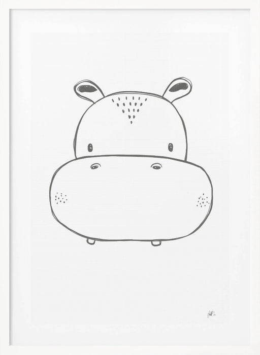 Hippo Framed Art Modern Wall Decor