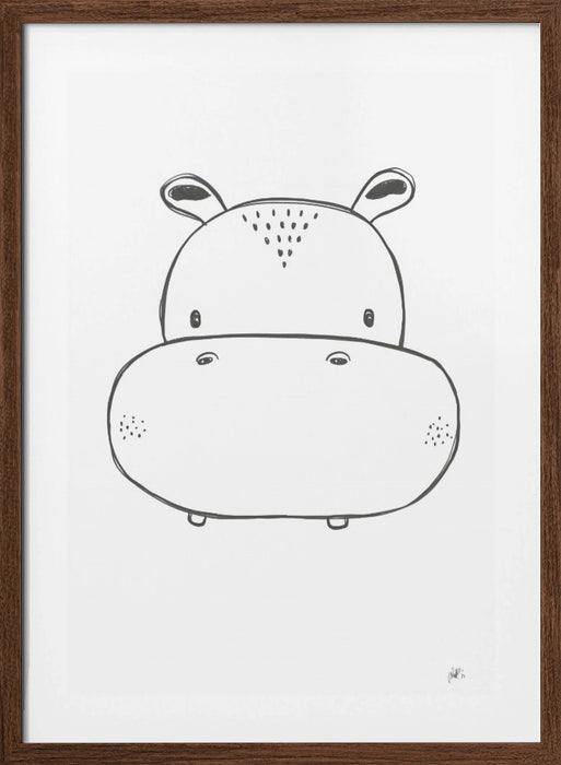 Hippo Framed Art Modern Wall Decor