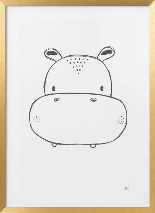 Hippo Framed Art Modern Wall Decor