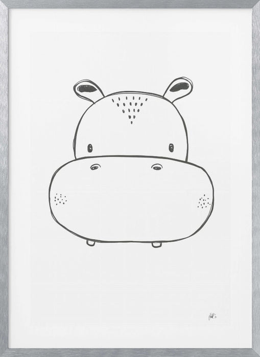 Hippo Framed Art Modern Wall Decor