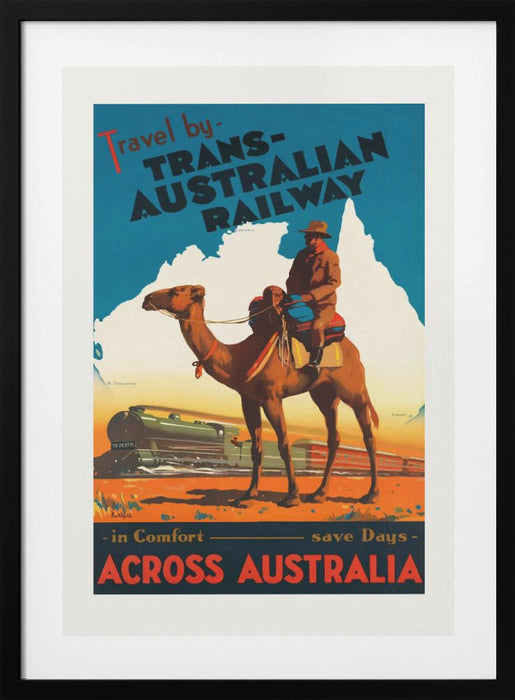 Trans Australian Railway Poster Framed Art Modern Wall Decor