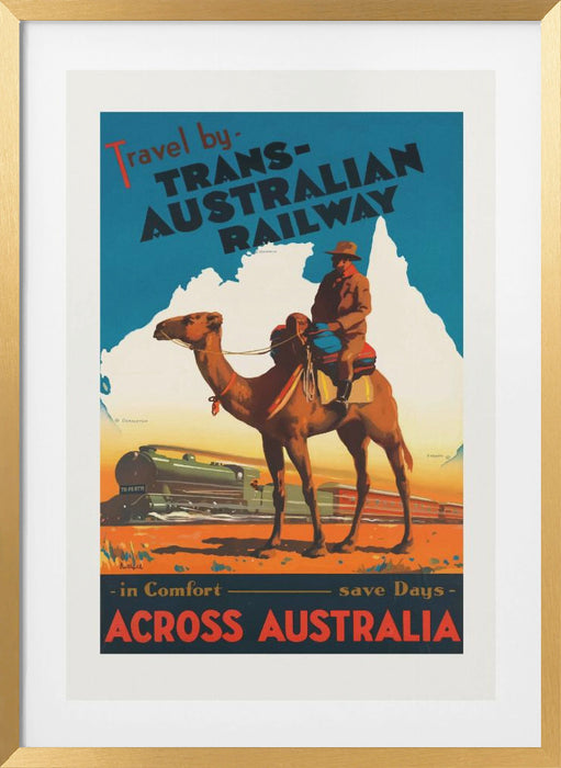 Trans Australian Railway Poster Framed Art Modern Wall Decor