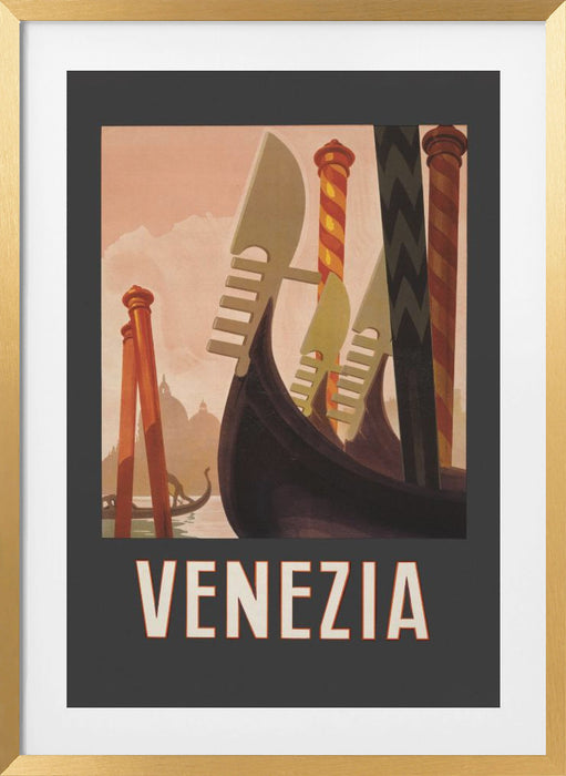 Venezia Poster Dark Framed Art Modern Wall Decor