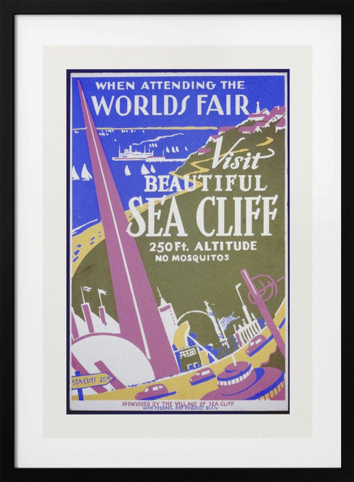 When Attending the Worlds Fair, Visit Beautiful Sea Cliff Framed Art Modern Wall Decor