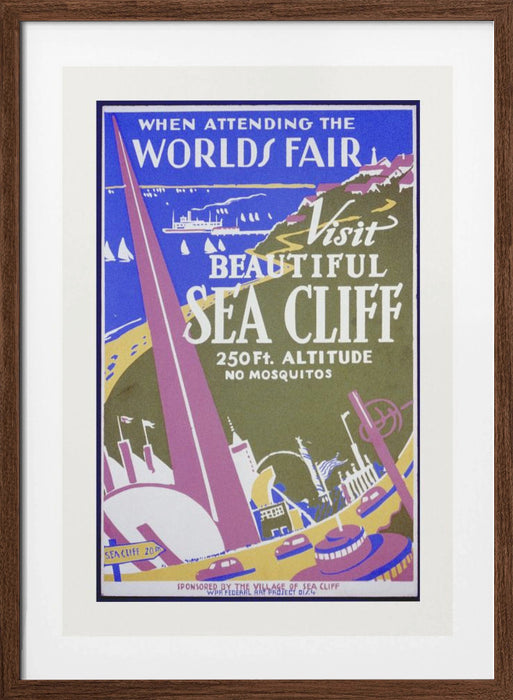 When Attending the Worlds Fair, Visit Beautiful Sea Cliff Framed Art Modern Wall Decor