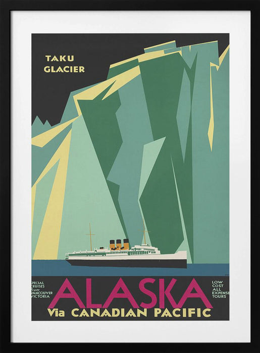 Alaska Via Canadian Pacific. Taku Glacier - No Border Framed Art Modern Wall Decor