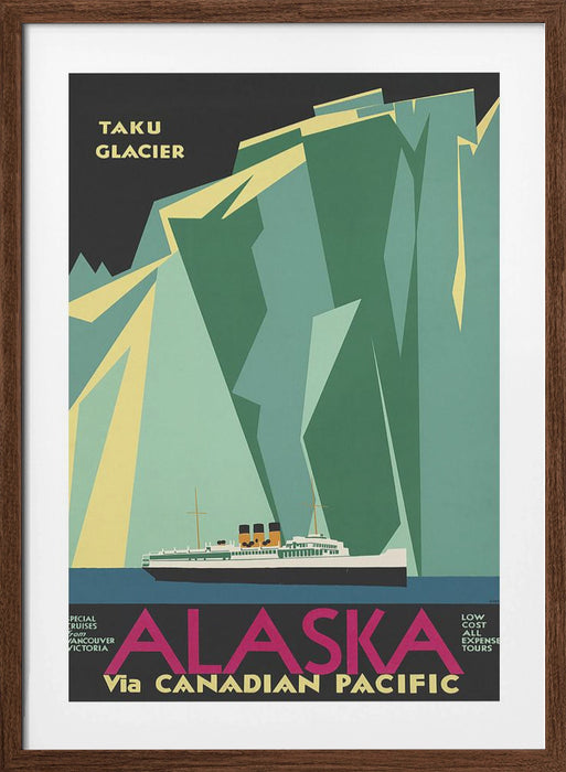 Alaska Via Canadian Pacific. Taku Glacier - No Border Framed Art Modern Wall Decor