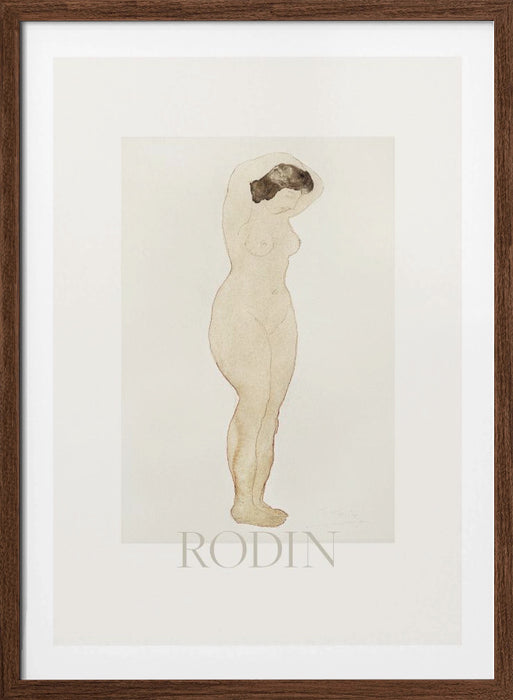 Nude, Standing With Hands On Head Framed Art Wall Decor