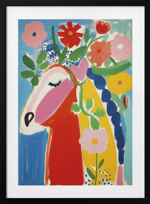 The Flower Horse Framed Art Modern Wall Decor