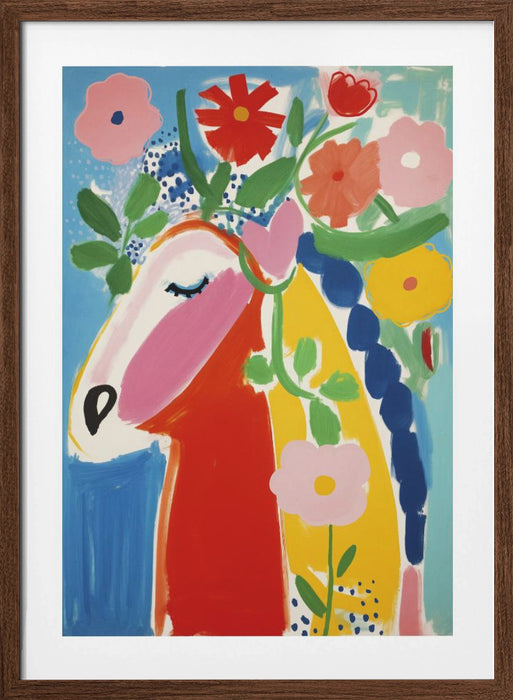 The Flower Horse Framed Art Modern Wall Decor