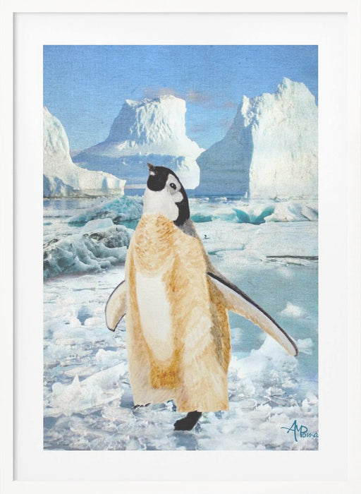 Penguin Chick In the Arctic Framed Art Modern Wall Decor