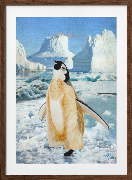 Penguin Chick In the Arctic Framed Art Modern Wall Decor