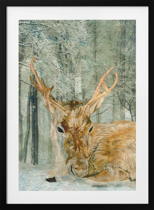 Reindeer In the Forest Framed Art Modern Wall Decor