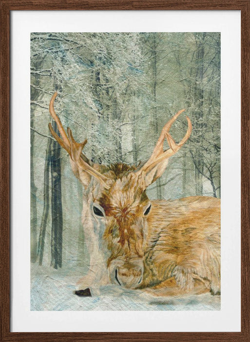 Reindeer In the Forest Framed Art Modern Wall Decor