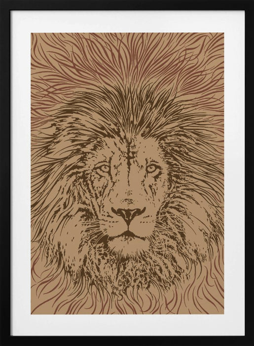 Lion Face King of the Beasts Framed Art Wall Decor