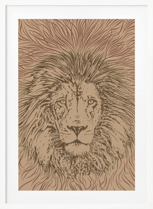 Lion Face King of the Beasts Framed Art Wall Decor