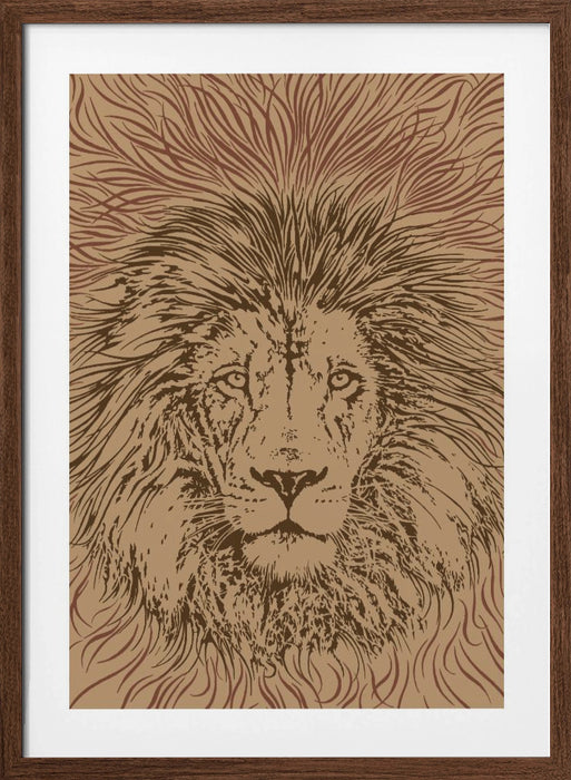 Lion Face King of the Beasts Framed Art Wall Decor