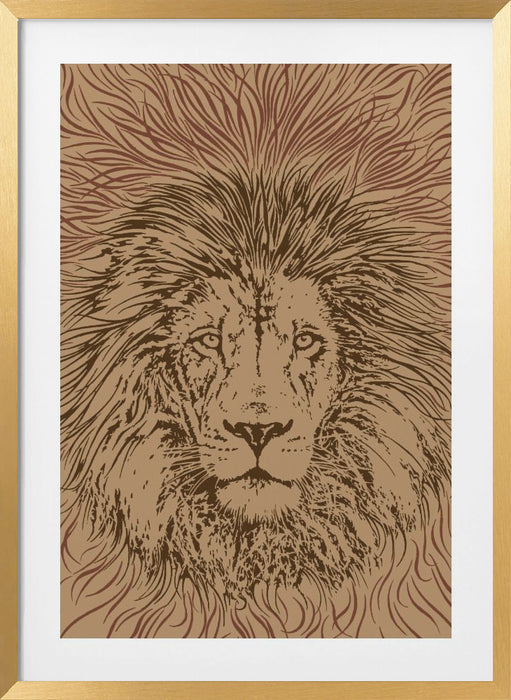 Lion Face King of the Beasts Framed Art Wall Decor