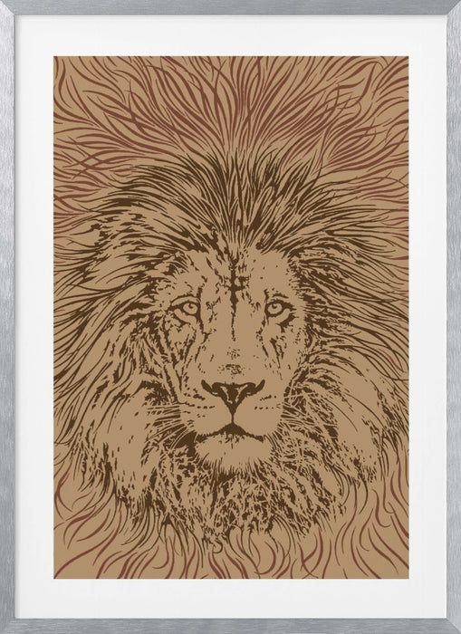 Lion Face King of the Beasts Framed Art Wall Decor