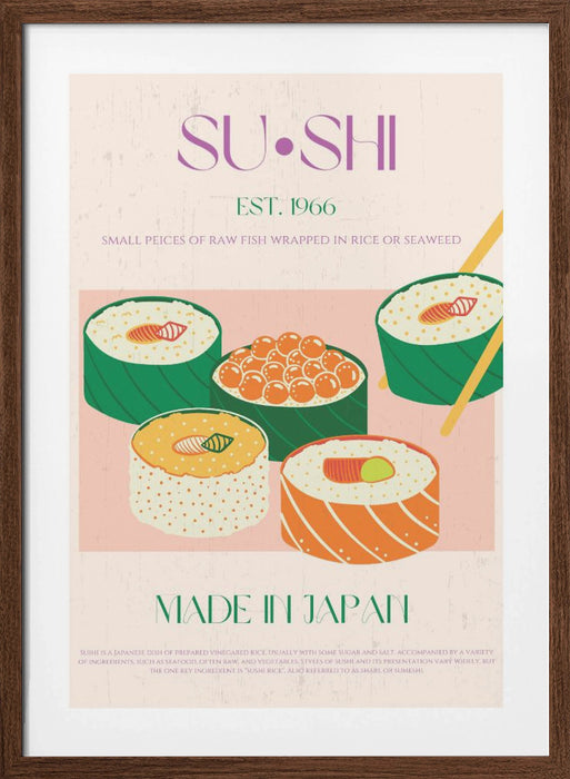 Sushi Framed Art Modern Wall Decor