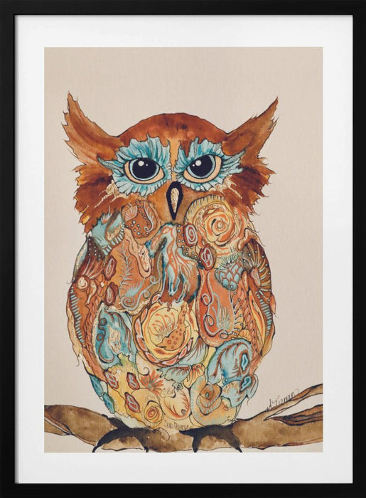 Wise Owl 2 Framed Art Modern Wall Decor