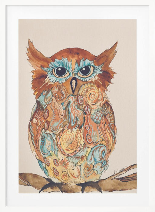 Wise Owl 2 Framed Art Modern Wall Decor