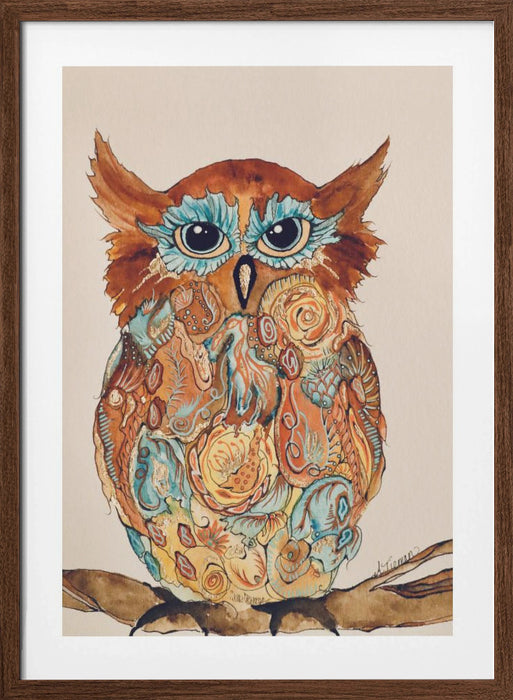 Wise Owl 2 Framed Art Modern Wall Decor