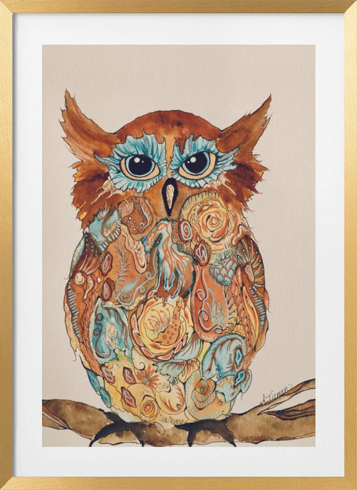 Wise Owl 2 Framed Art Modern Wall Decor