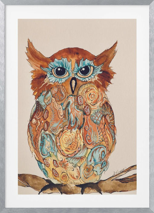 Wise Owl 2 Framed Art Modern Wall Decor