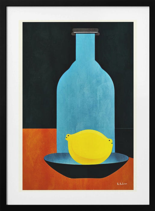 Bottle With (lonesome) Lemon : Skinny Bitch Framed Art Modern Wall Decor