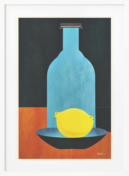 Bottle With (lonesome) Lemon : Skinny Bitch Framed Art Modern Wall Decor