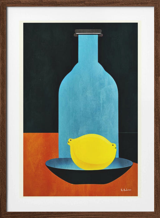 Bottle With (lonesome) Lemon : Skinny Bitch Framed Art Modern Wall Decor