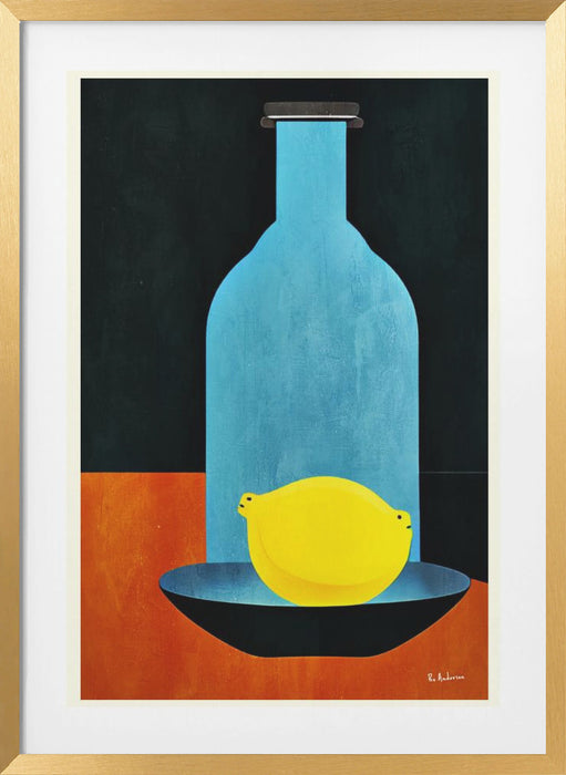 Bottle With (lonesome) Lemon : Skinny Bitch Framed Art Modern Wall Decor