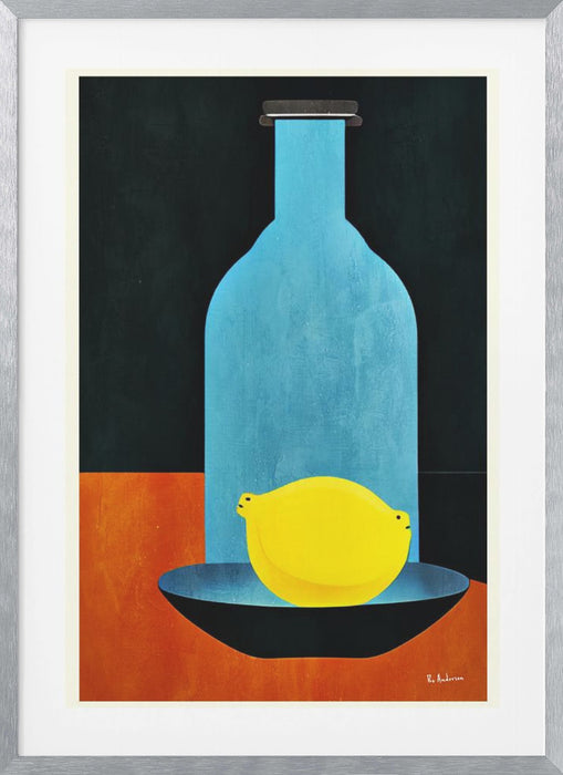 Bottle With (lonesome) Lemon : Skinny Bitch Framed Art Modern Wall Decor