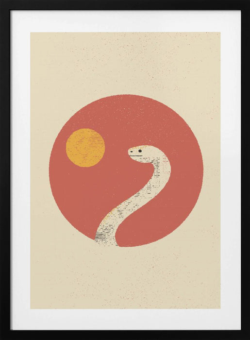 White Snake Framed Art Wall Decor