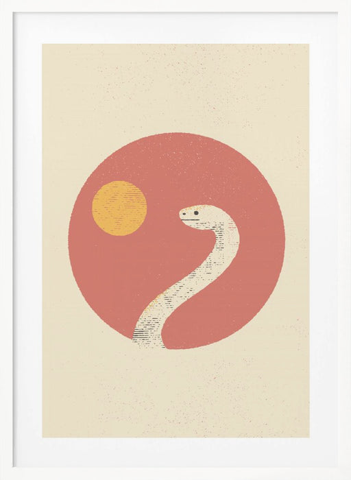 White Snake Framed Art Wall Decor