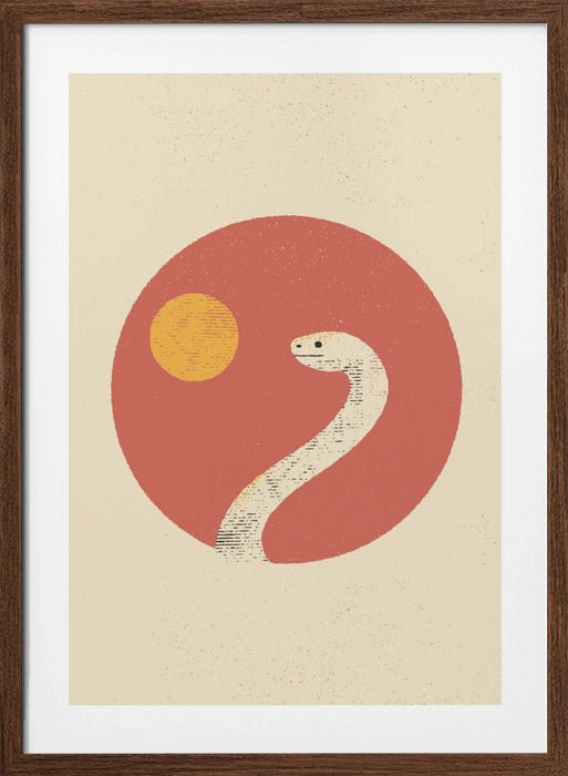 White Snake Framed Art Wall Decor