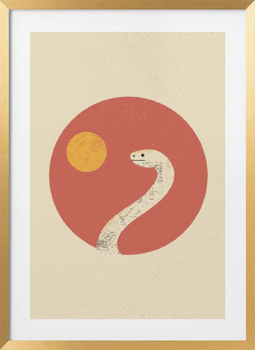 White Snake Framed Art Wall Decor