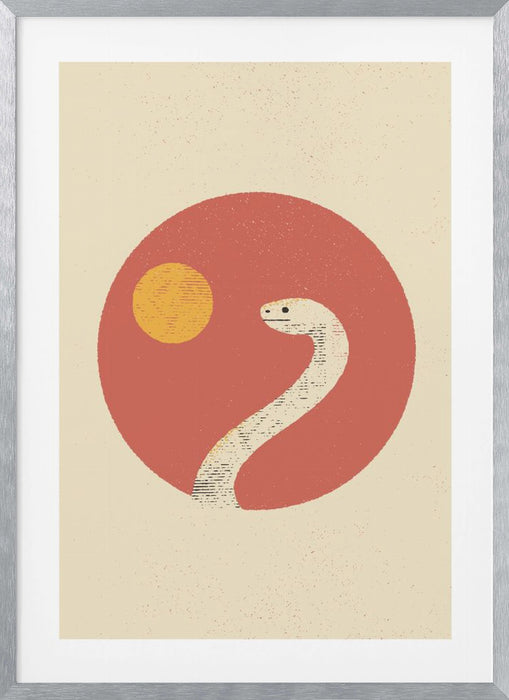 White Snake Framed Art Wall Decor