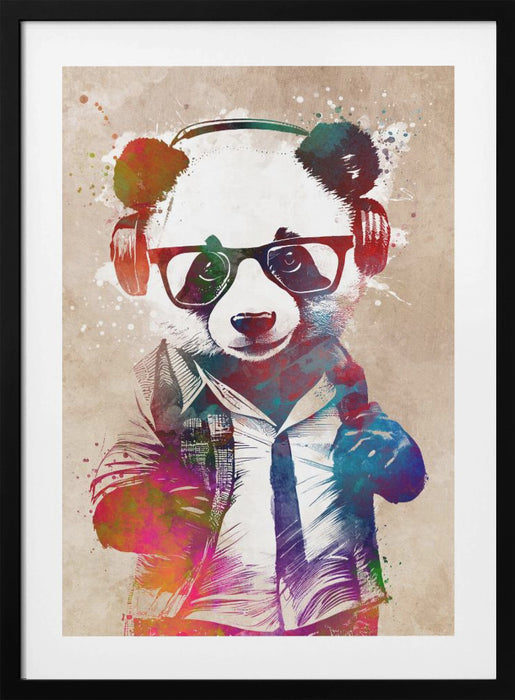 Hipster Panda Framed Art Modern Wall Decor