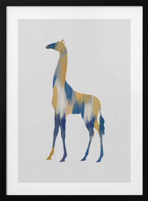 Blue & Yellow Giraffe Framed Art Wall Decor