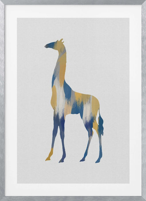 Blue & Yellow Giraffe Framed Art Wall Decor