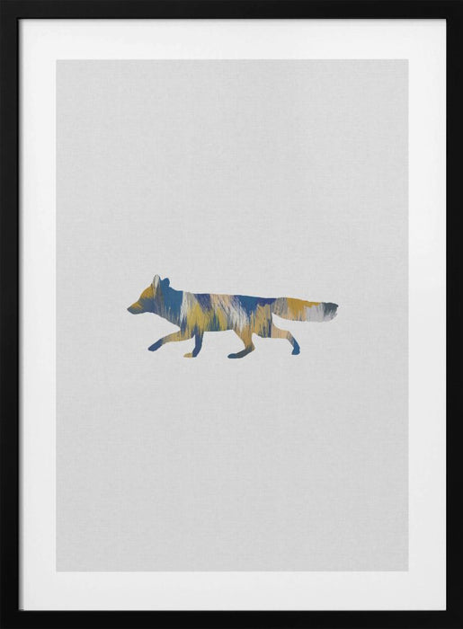 Blue & Yellow Fox Framed Art Wall Decor