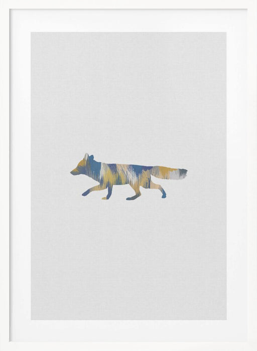 Blue & Yellow Fox Framed Art Wall Decor